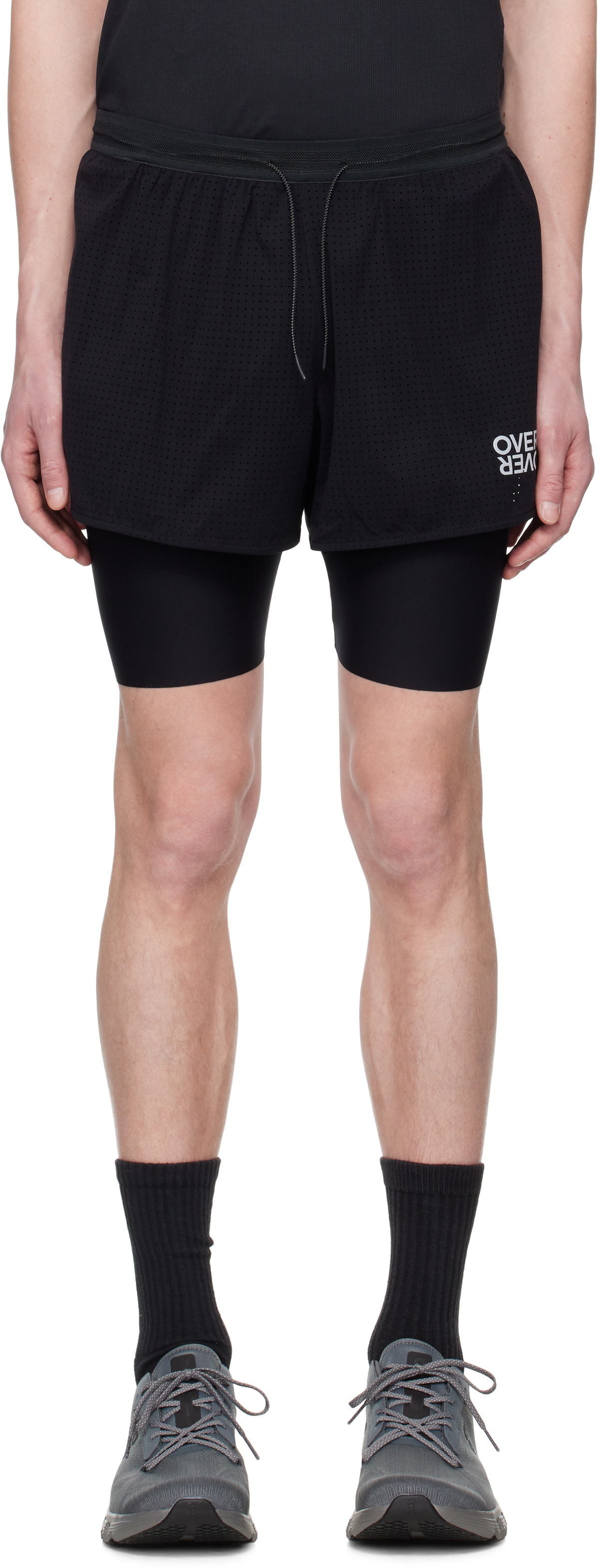 OVER OVER Black Two Layer Shorts