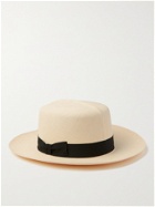 LOCK & CO HATTERS - Grosgrain-Trimmed Straw Rollable Panama Hat - Neutrals
