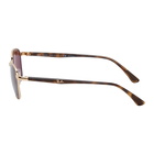 Ray-Ban Gold and Tortoiseshell Metal Square Sunglasses