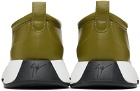 Giuseppe Zanotti Khaki Leather Sneakers
