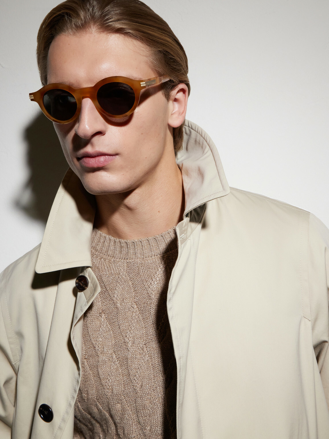 Zegna - Round-Frame Tortoiseshell Acetate Sunglasses - Brown
