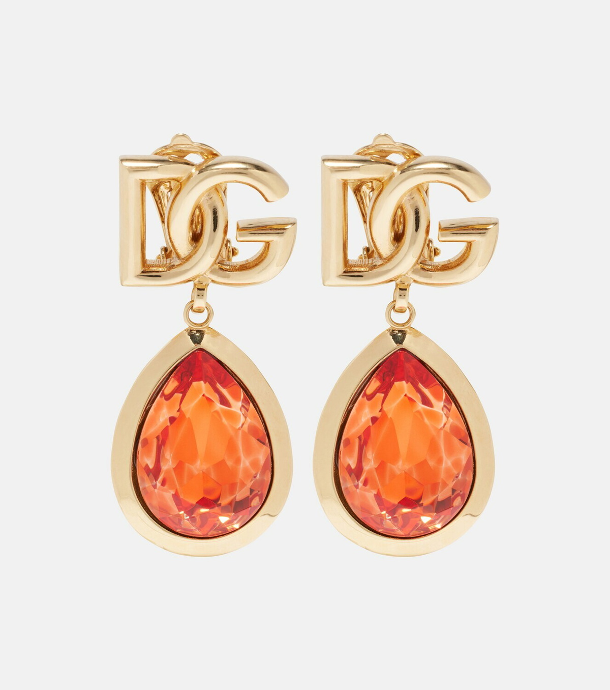 Dolce&Gabbana DG embellished clip-on earrings
