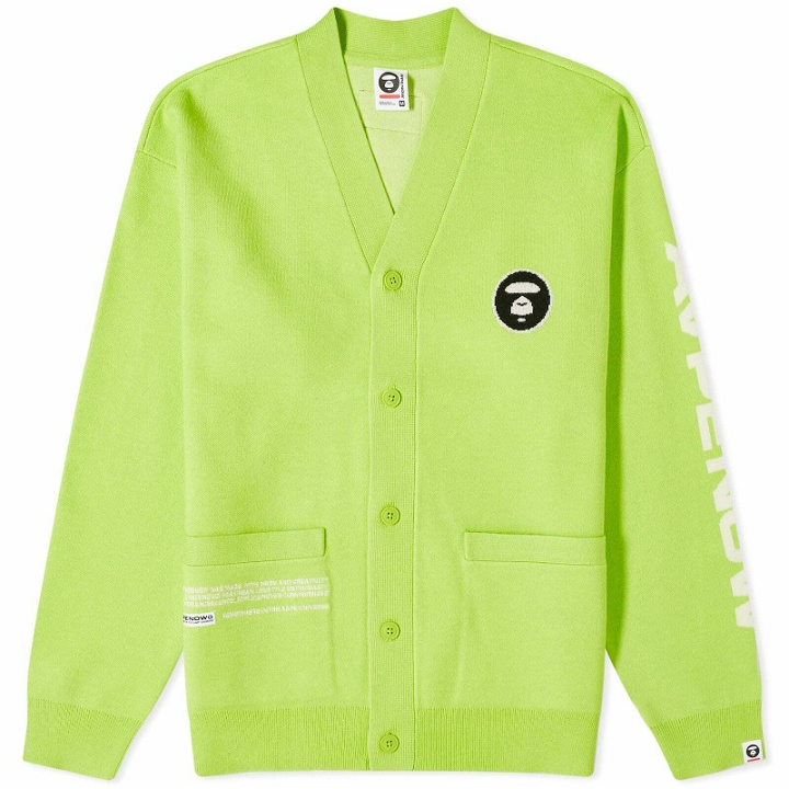Photo: Men's AAPE Now Knitted Cardigan in Green