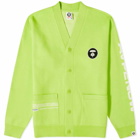 Men's AAPE Now Knitted Cardigan in Green