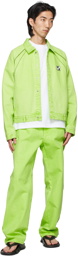 We11done Green Denim Raglan Sleeve Jacket