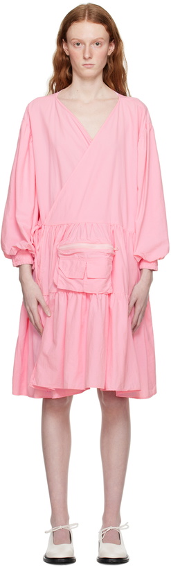 Photo: KkCo Pink Utility Wrap Midi Dress