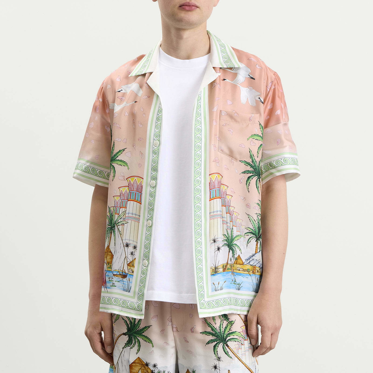 Casablanca Men's Ethereal Cuban Collar Shirt in Pink