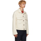 Acne Studios White Ribbed Blouson Jacket