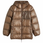 Nanga Men's Mountain Lodge Down Hooded Jacket in Mocha