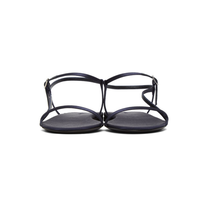 The Row Navy Bare Flat Sandals