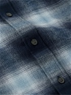 Club Monaco - Slim-Fit Button-Down Collar Checked Cotton-Flannel Shirt - Blue