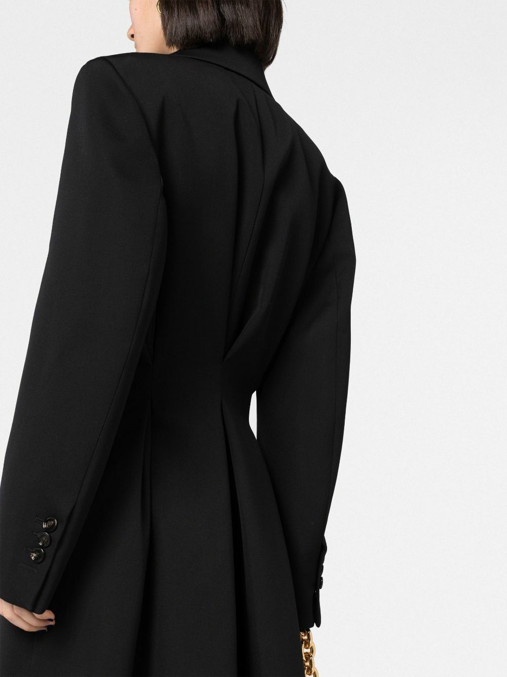 Bottega Veneta Black Double-Breasted Wool Coat Bottega Veneta