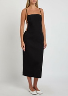 Calvin Klein Artemis Open-back Cotton Midi Dress Black