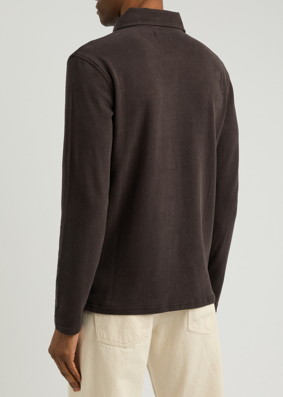 Paige Hammond Cotton-bend Jersey Polo Shirt Dark Brown