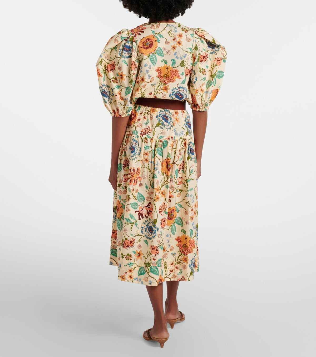 Ulla Johnson Theodora floral cotton midi skirt