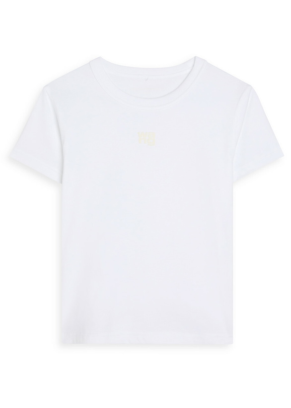 Photo: Alexanderwang.t Logo-appliquéd Cotton T-shirt White