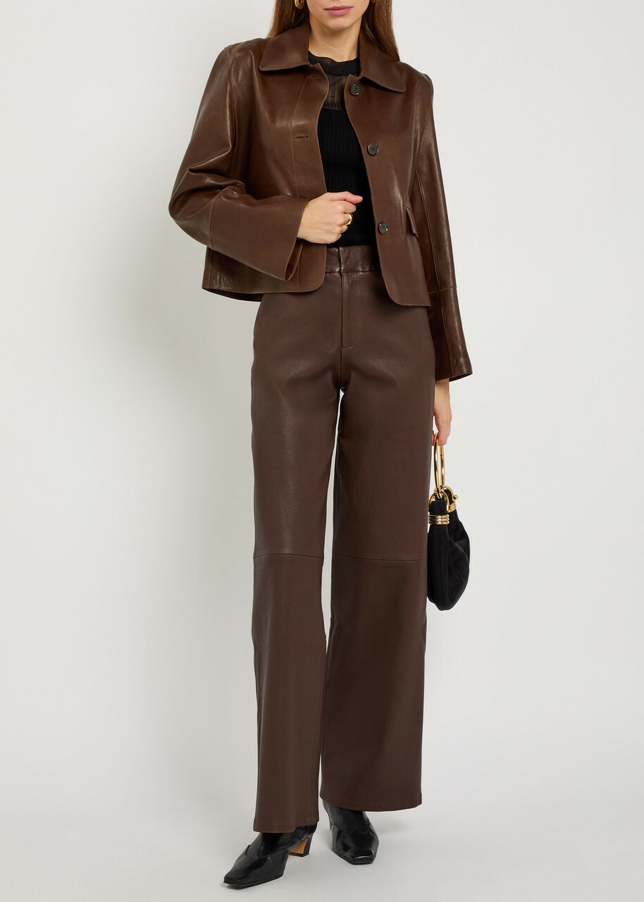 Arma Fem Leather Jacket Dark Brown