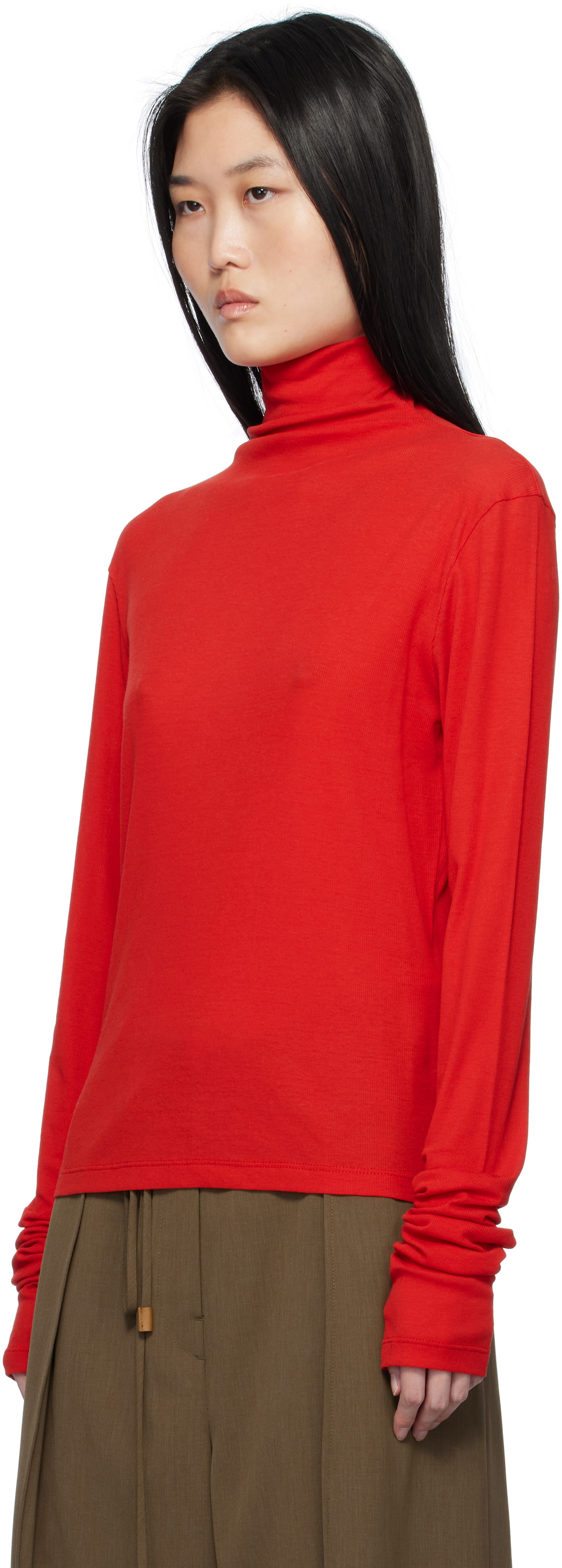 LE17SEPTEMBRE Red Sheer Turtleneck