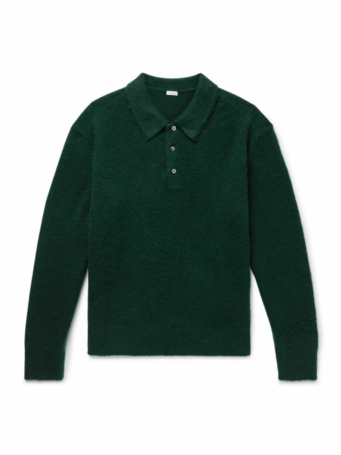 A.PRESSE - Brushed-Cashmere Polo Shirt - Green A.PRESSE