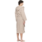 Tekla Off-White & Brown Terry Hooded Bathrobe