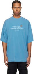 Palm Angels Blue Tonal Palm Tree Print T-Shirt