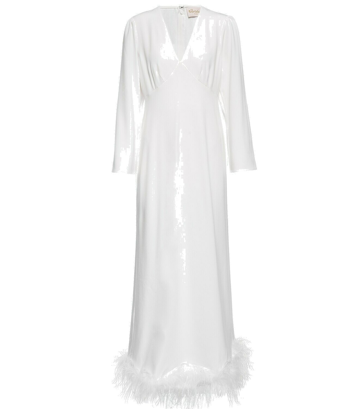 Rixo Bridal Mya feather-trimmed dress Rixo