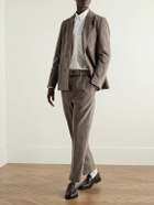 Officine Générale - Hoche Slim-Fit Straight-Leg Belted Cotton-Blend Corduroy Trousers - Brown