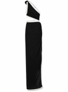BALMAIN - Asymmetric Long Jersey Slit Dress