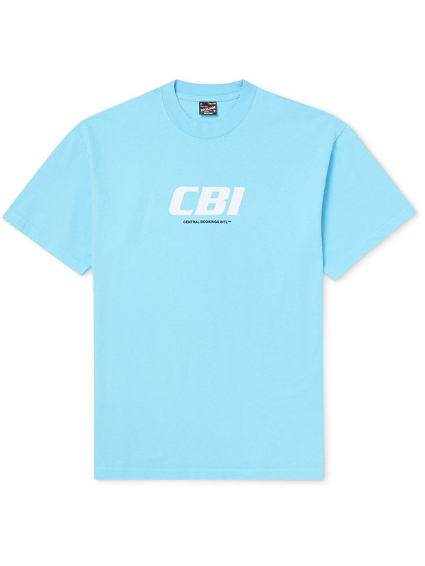 Photo: Central Bookings Intl™️ - Logo-Print Cotton-Jersey T-Shirt - Blue