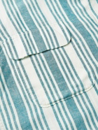 Outerknown - Backyard Convertible-Collar Striped Hemp and TENCEL™ Lyocell-Blend Shirt - Blue