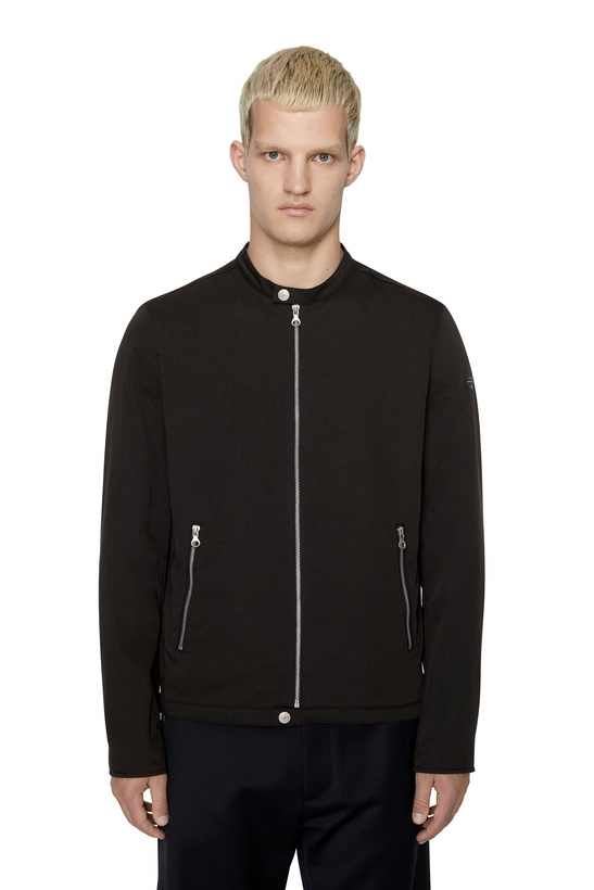 Photo: Diesel Biker jacket in cotton-touch nylon - Jackets Mens in Black