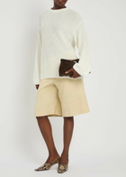 Another Tomorrow Open-knit Cotton and Linen-blend Jumper Off White