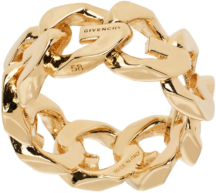 Photo: Givenchy Gold G Chain Ring