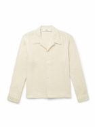 Séfr - Jagou Camp-Collar Cotton-Blend Tweed Shirt - Neutrals