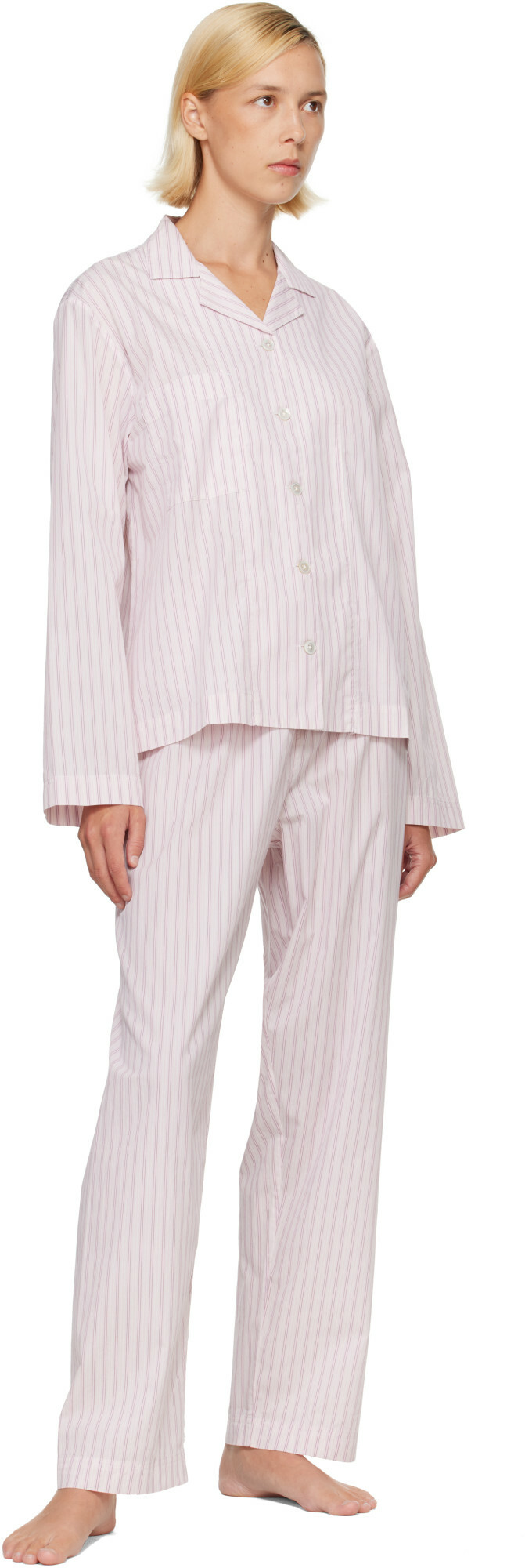 Tekla Pink Fine Twill Pyjama Pants