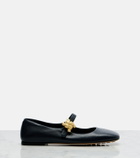 Bottega Veneta Lucy embellished leather Mary Jane flats