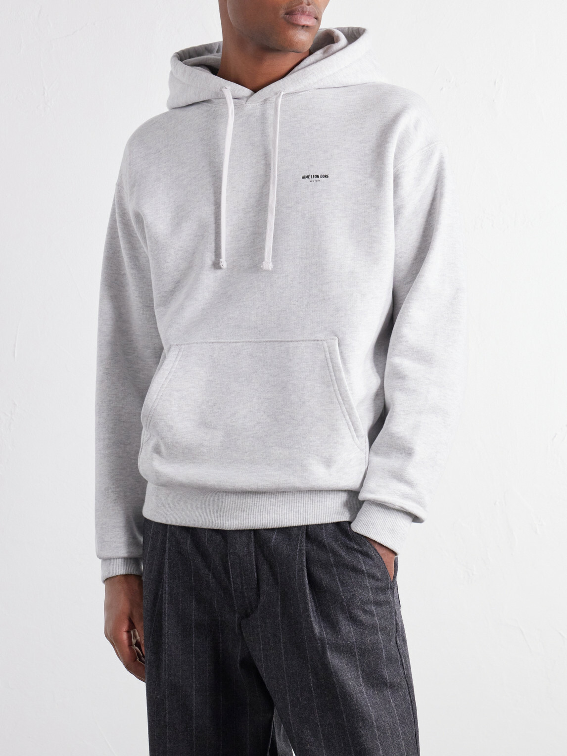Aimé Leon Dore - Logo-Print Cotton-Jersey Hoodie - Gray