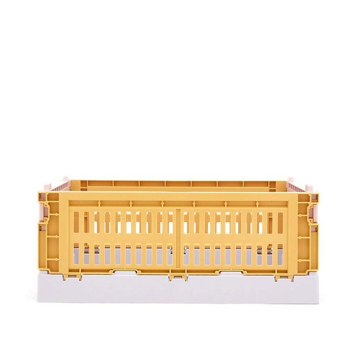 Photo: HAY Small Recycled Mix Colour Crate in Golden Yellow