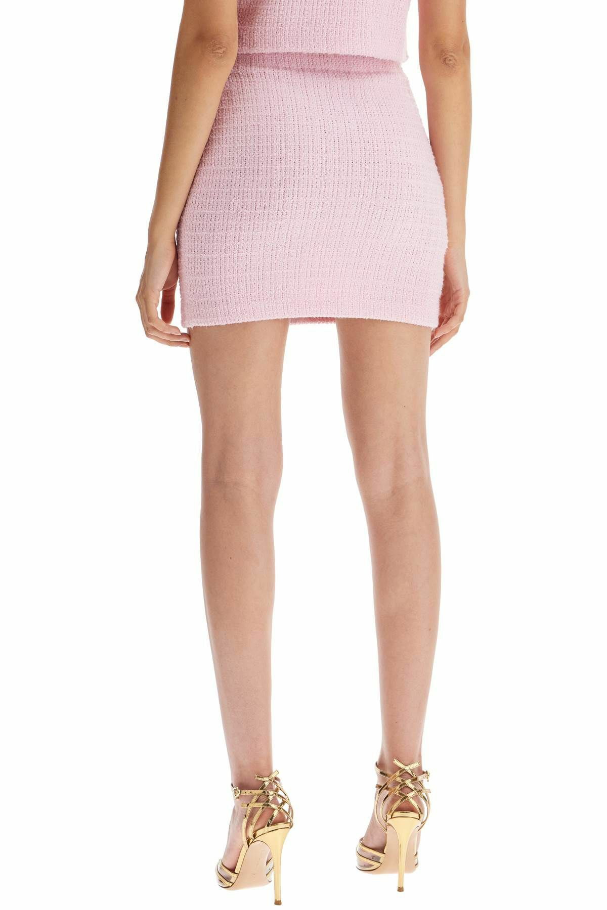 SELF PORTRAIT 'knitted mini skirt with jewel buttons Pink