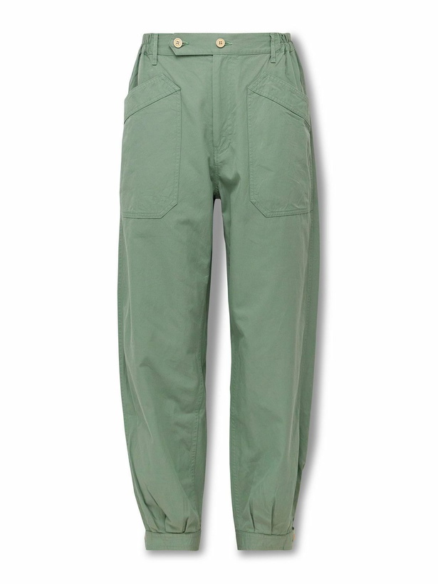Photo: Visvim - Carrol Tapered Cotton-Gabardine Cargo Pants - Green