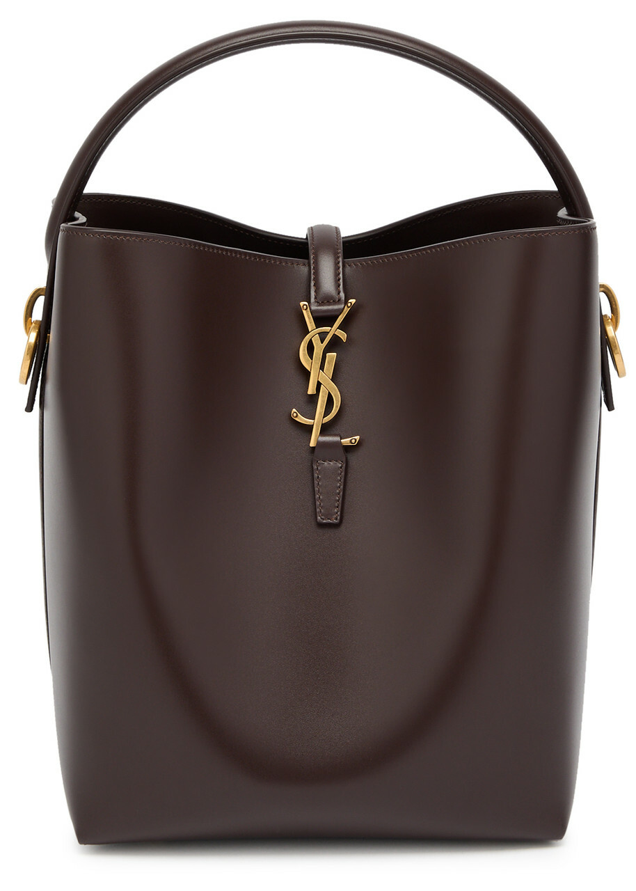 Saint Laurent Le 37 Small Leather Bucket bag - Chocolate - One