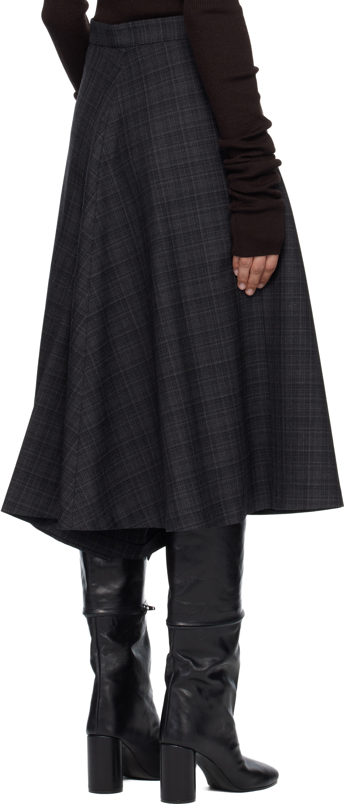 MARIE ADAM-LEENAERDT Gray 2 In 1 Midi Skirt
