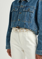 Khaite Benny Studded Leather Belt Ivory
