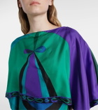 Pucci Iride printed cape-detail silk maxi dress