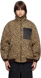 R13 Brown & Beige Backzip Reversible Jacket