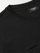 FENDI - Logo-Embossed Ombré Cotton-Jersey T-Shirt - Black