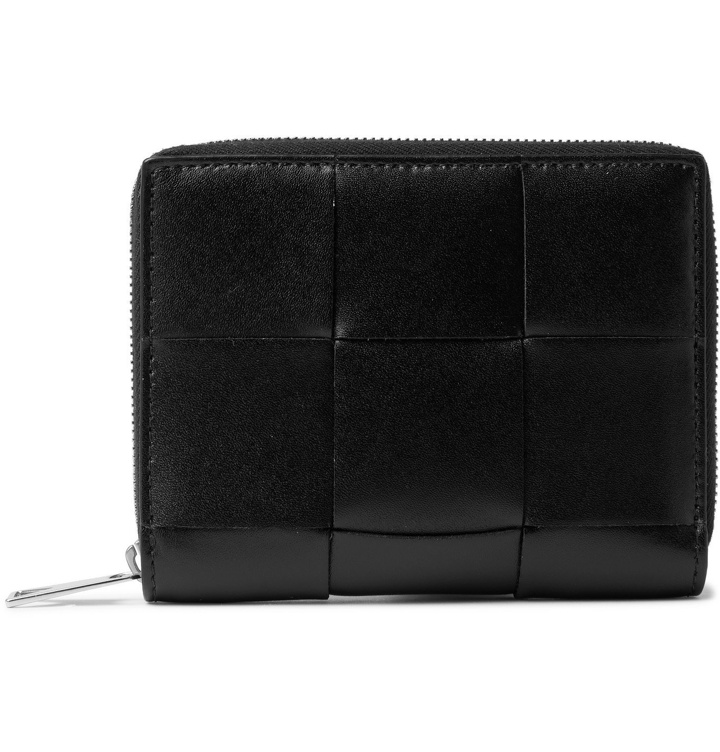 Photo: BOTTEGA VENETA - Intrecciato Leather Zip-Around Billfold Wallet - Black