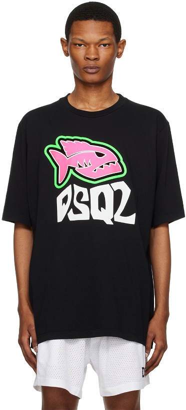 Photo: Dsquared2 Black Fish Skater T-Shirt