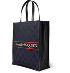 ALEXANDER MCQUEEN - Logo-Jacquard Leather Tote Bag - Blue