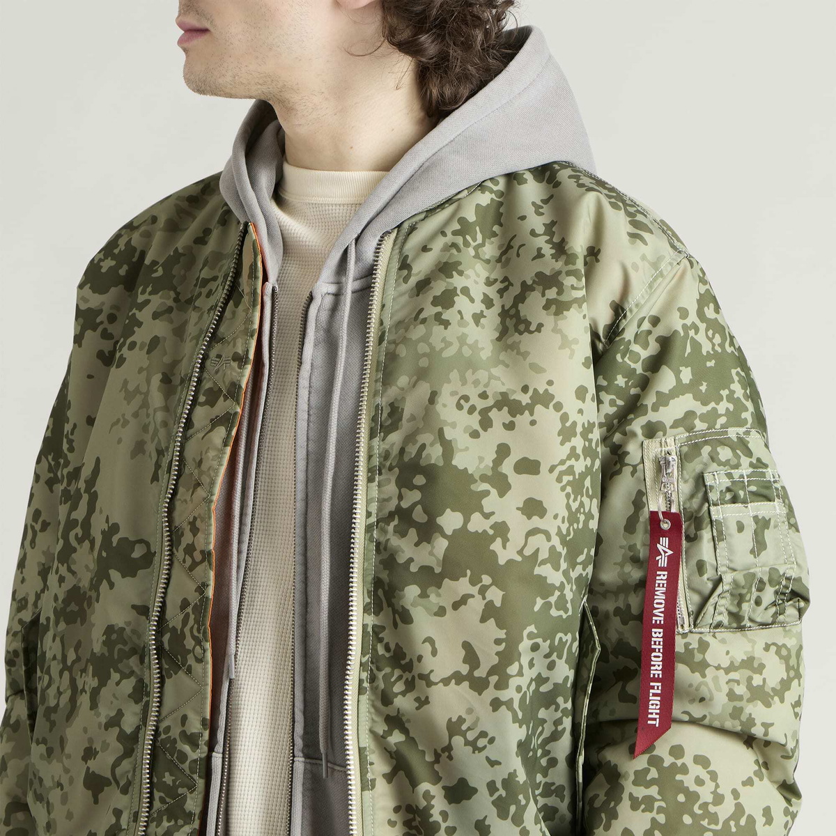Alpha Industries Men's MA-1 Camo Heritage Bomber Jacket in M48 Forest Camo